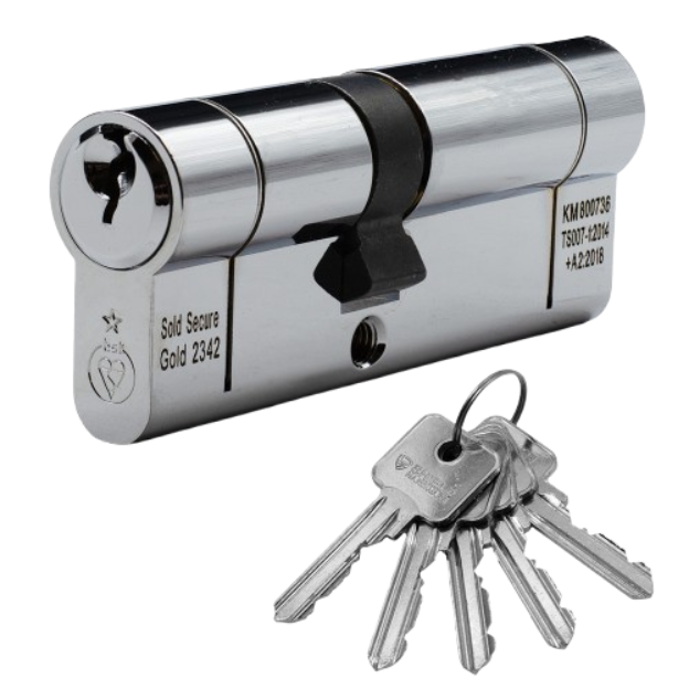 British Standard anti-snap euro cylinder with keys